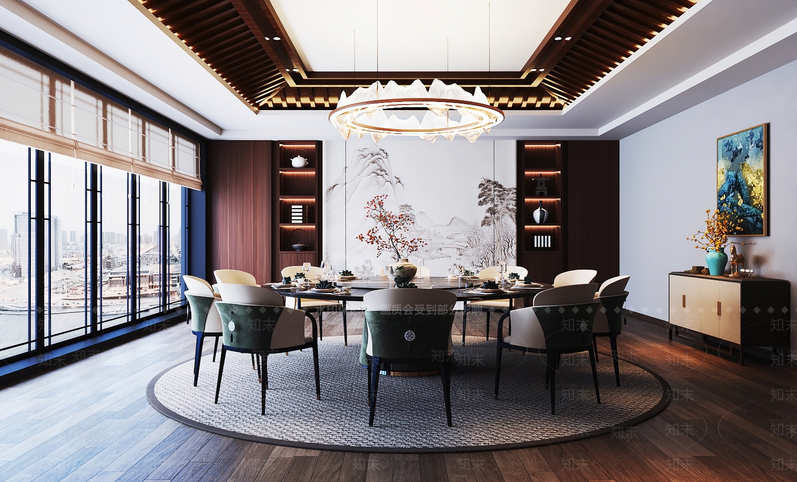 新中式包厢3D模型下载【ID:1197368877】