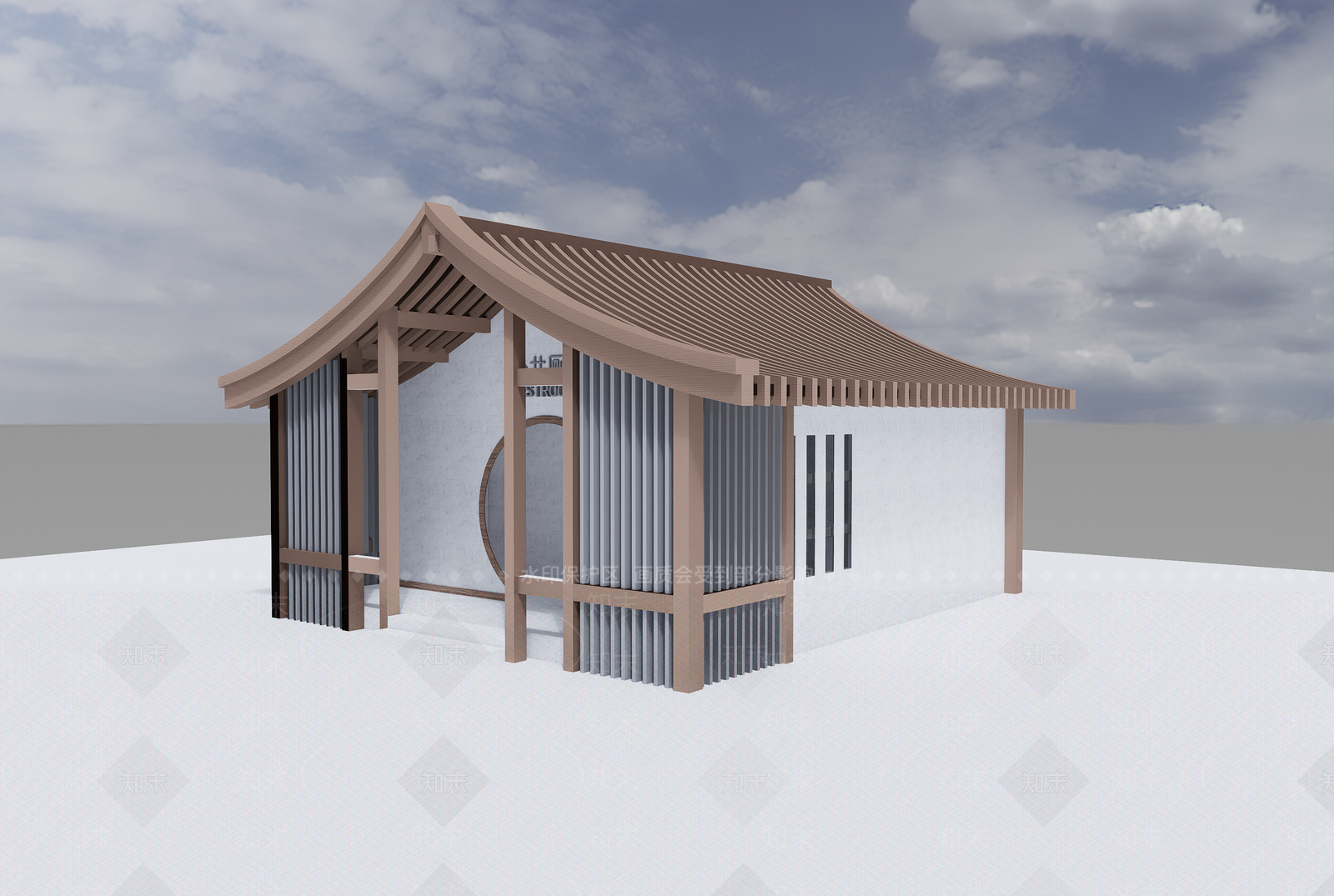 现代新中式木屋SU模型下载【ID:1198249618】