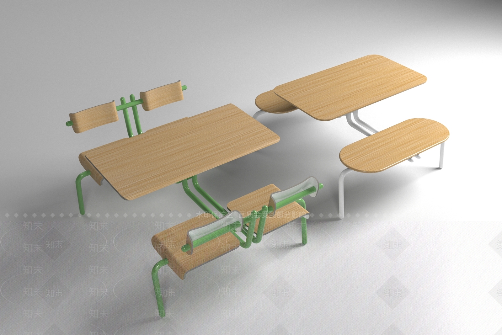 现代极简餐桌3D模型下载【ID:1197369690】