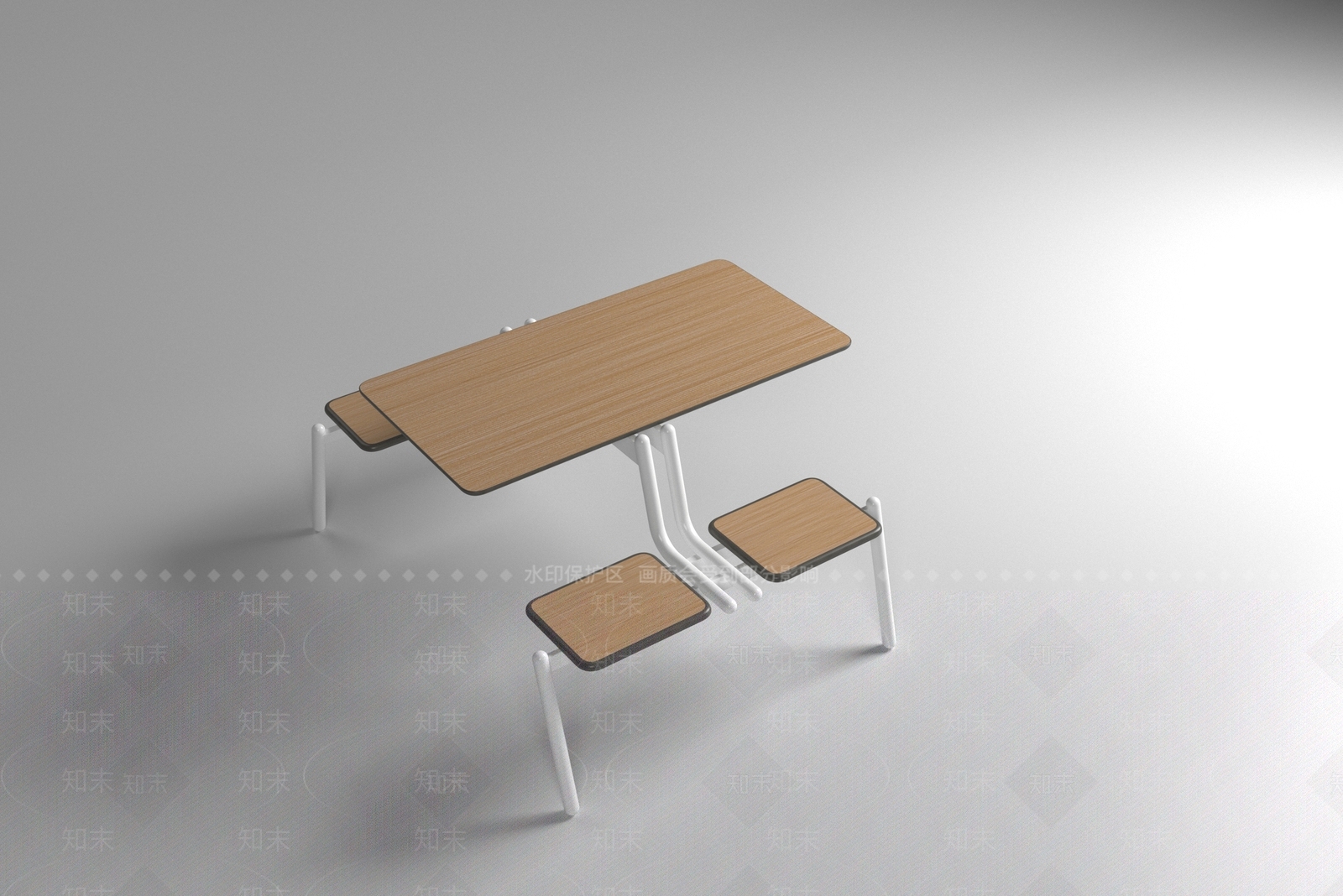 现代极简餐桌3D模型下载【ID:1197369719】