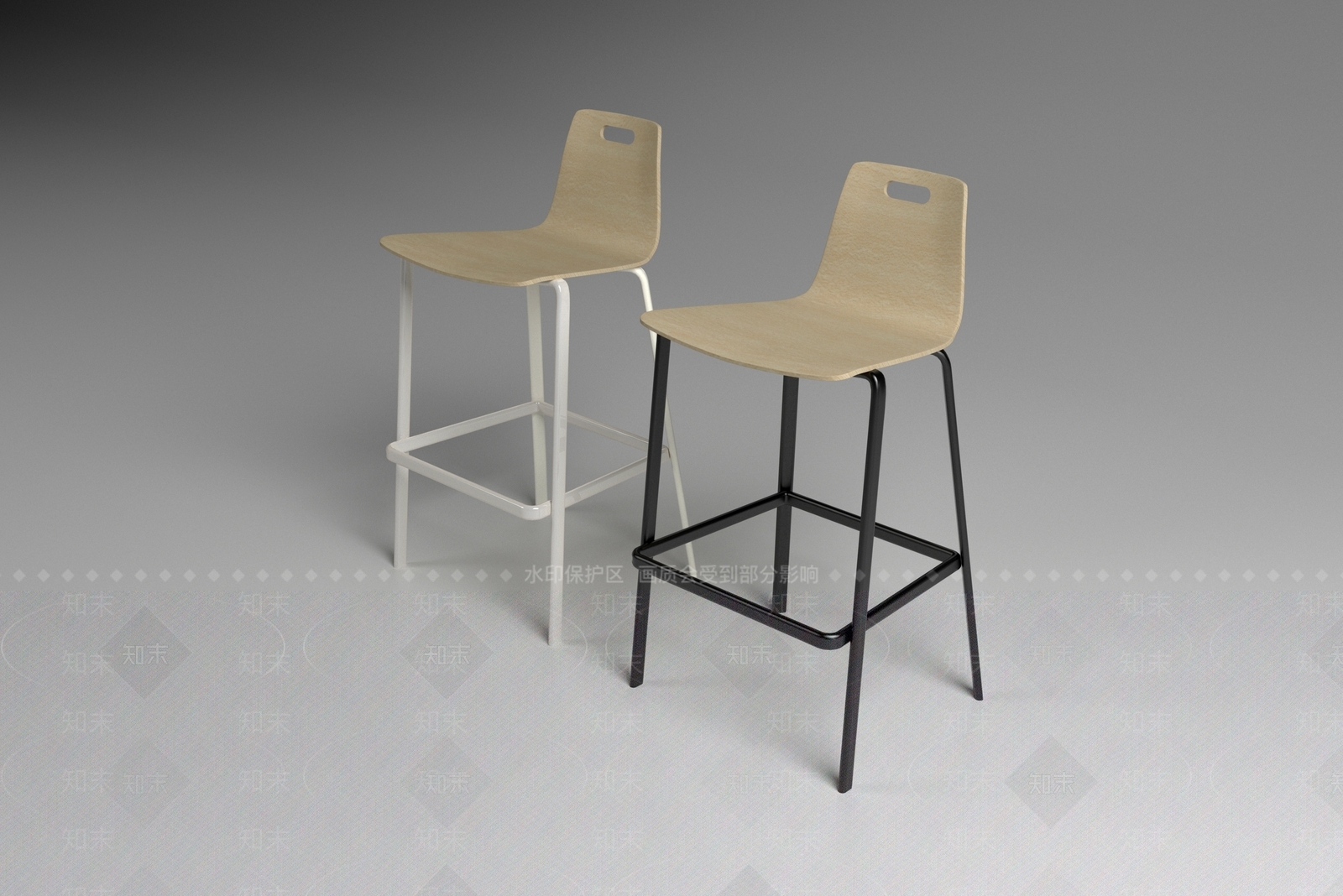 现代吧椅3D模型下载【ID:1197370425】