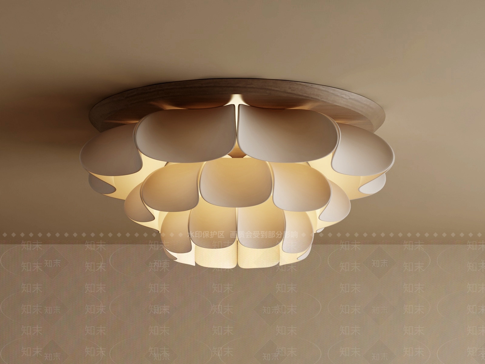 侘寂中古吸顶灯3D模型下载【ID:1197371610】