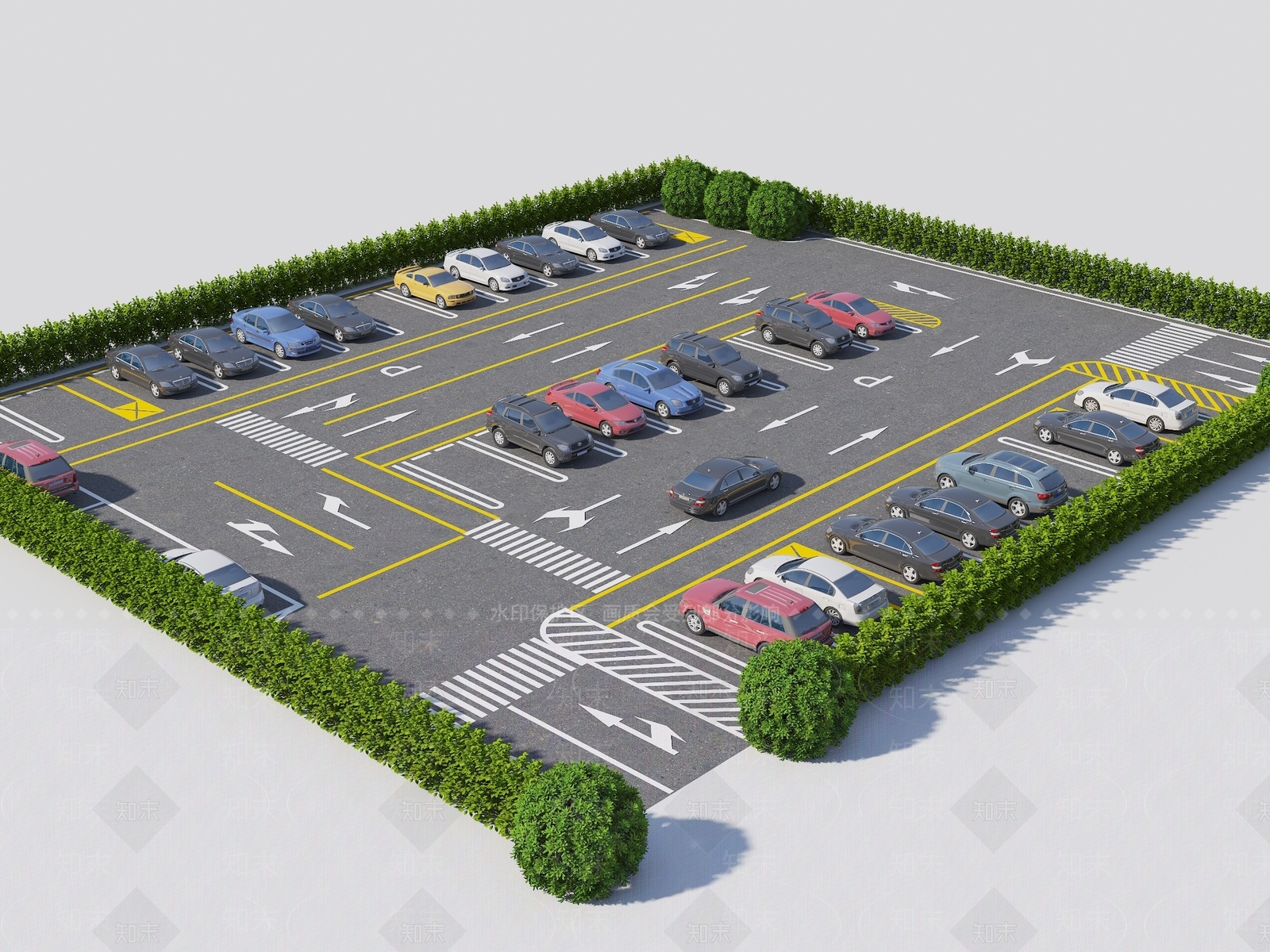 现代停车场SU模型下载【ID:1197372601】