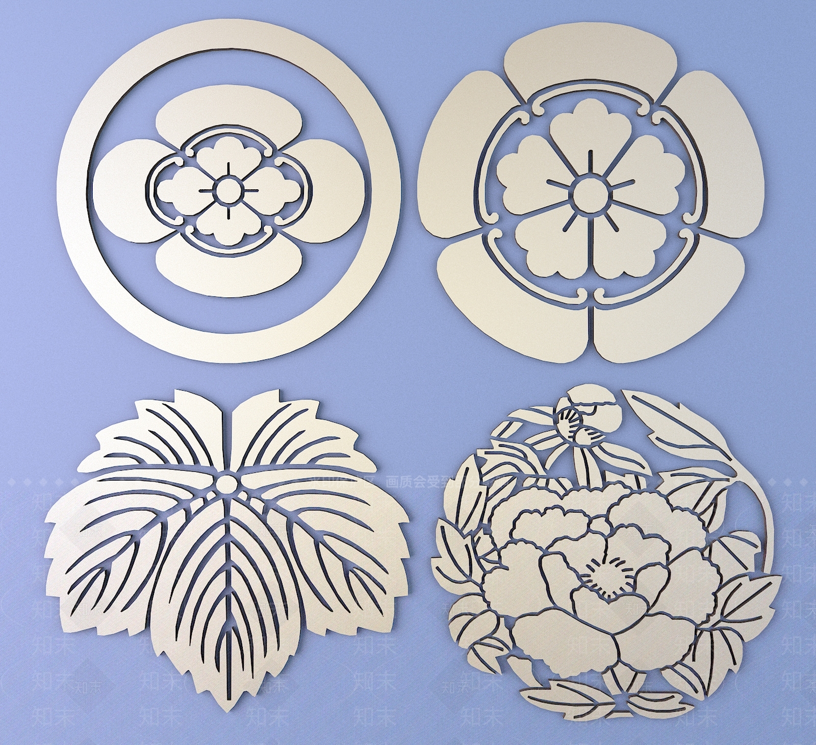 中式日式雕花3D模型下载【ID:1197374576】