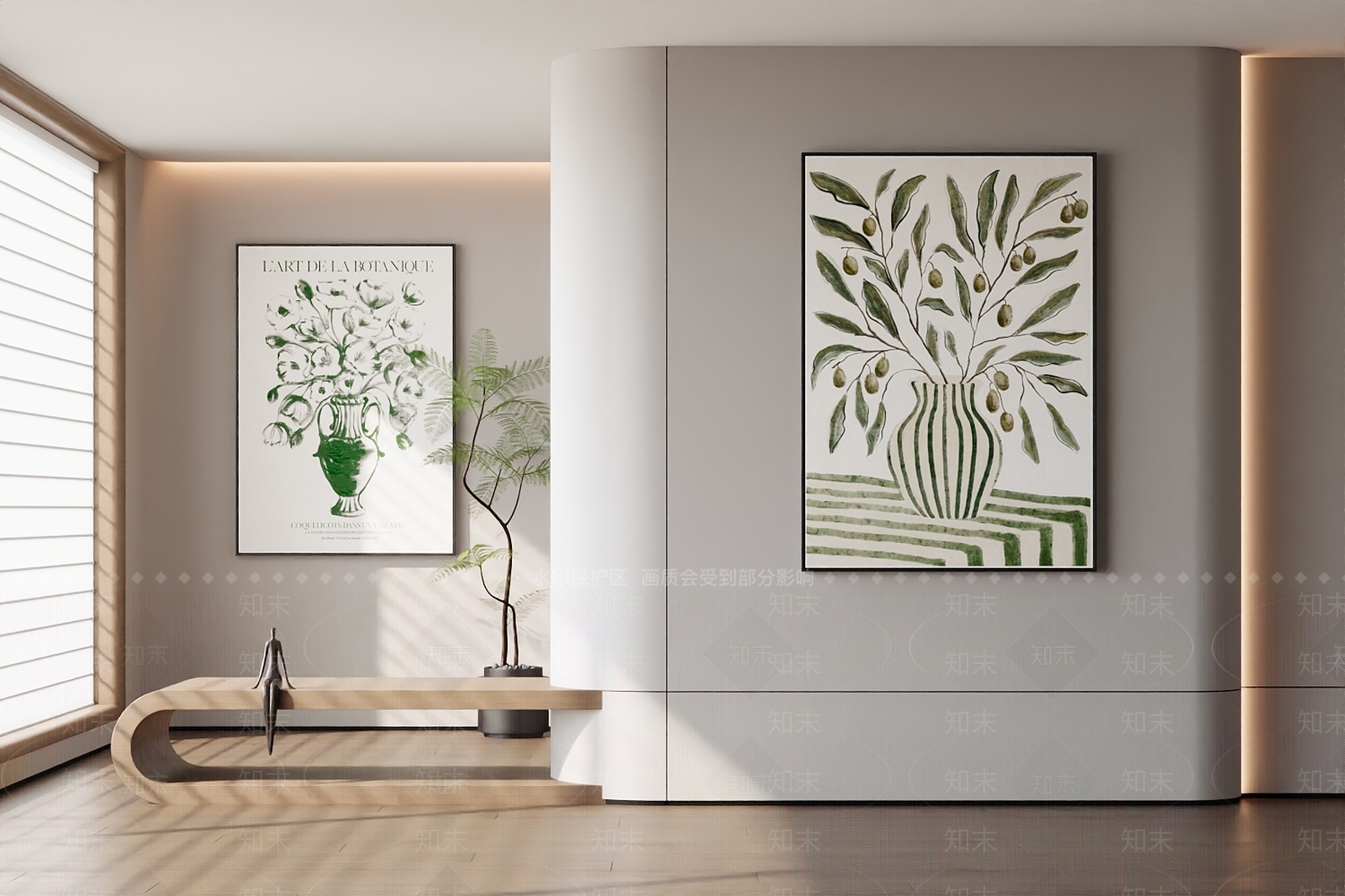 法式美式挂画3D模型下载【ID:1197377055】