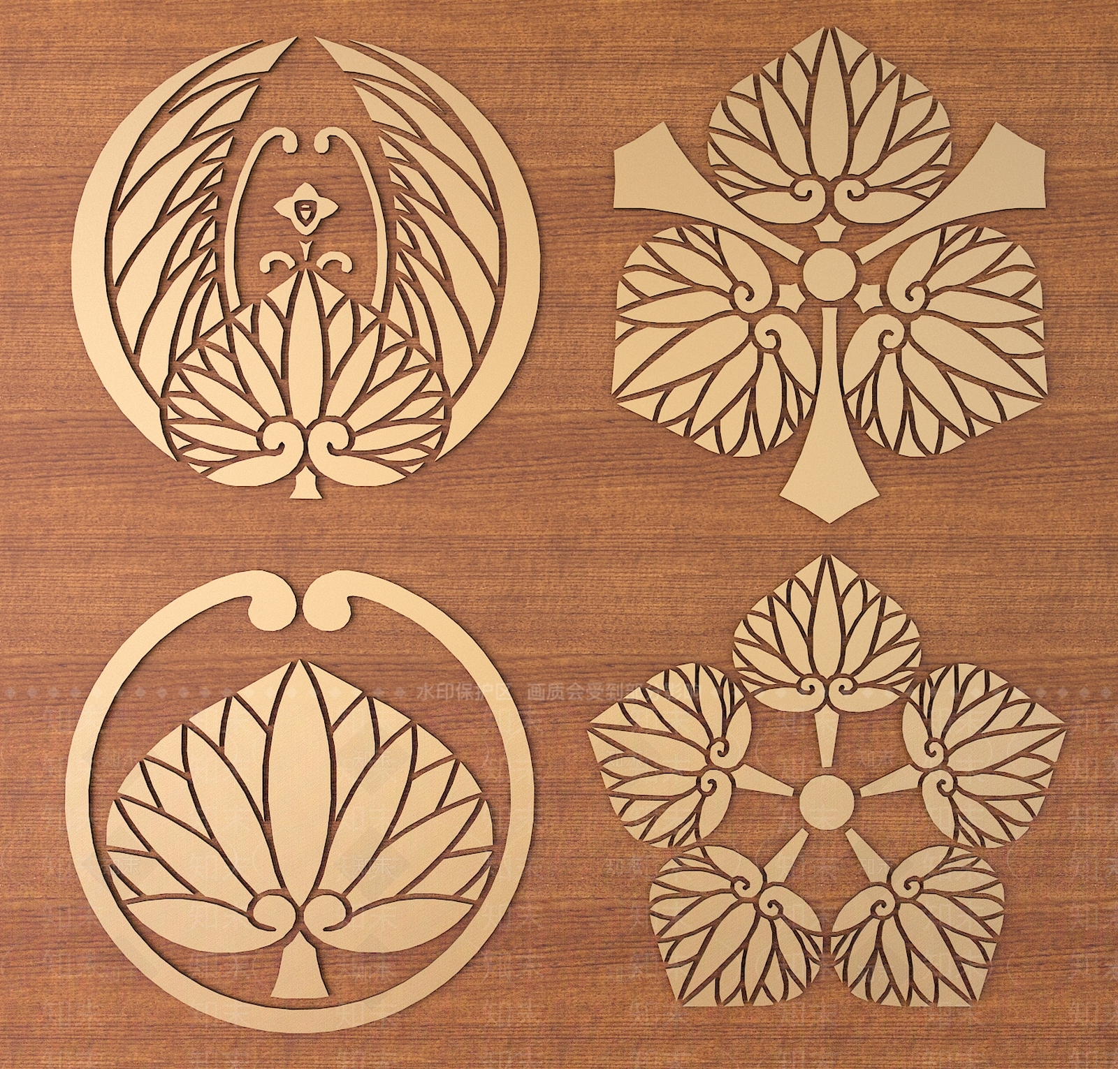 中式日式雕花3D模型下载【ID:1197382987】