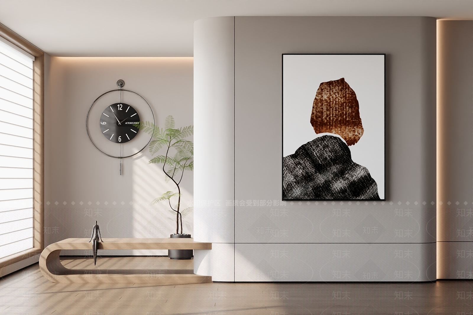 现代北欧挂画3D模型下载【ID:1197385555】