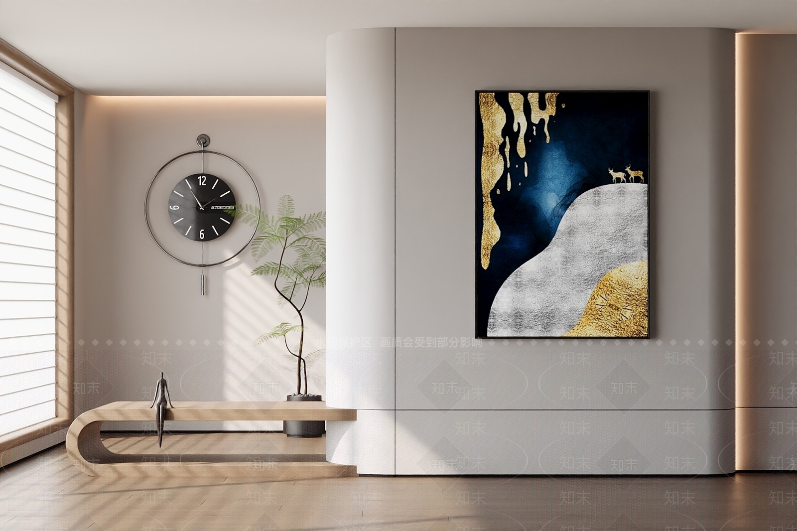 轻奢现代挂画3D模型下载【ID:1197394075】