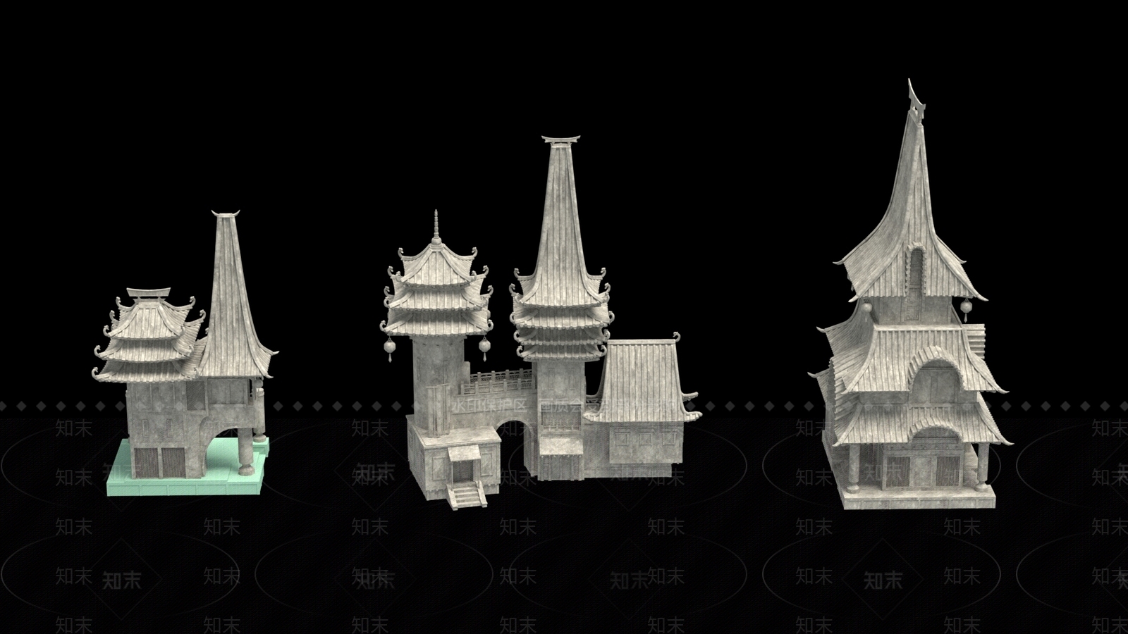 古建筑SU模型下载【ID:1197399380】