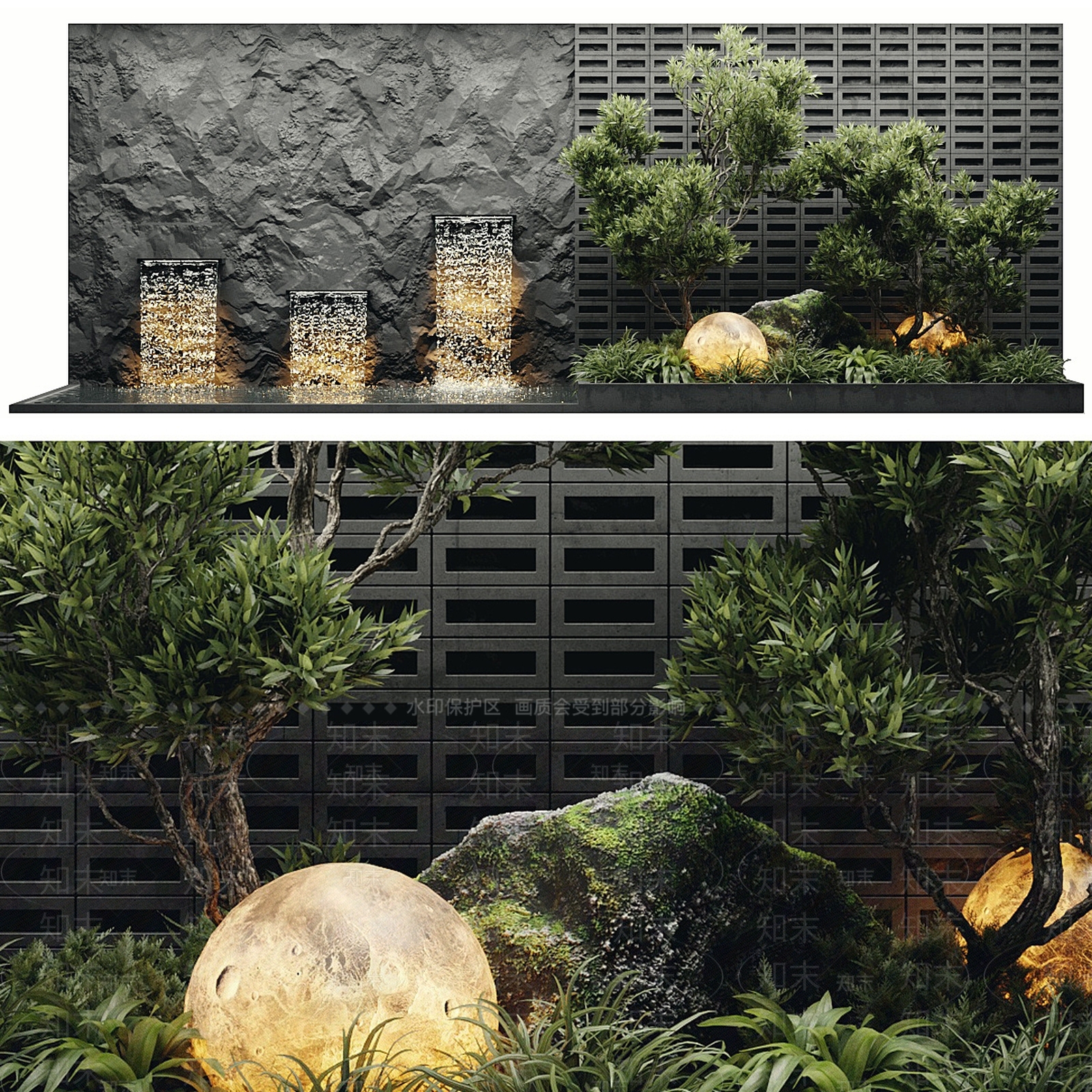 现代室内景观3D模型下载【ID:1197398935】