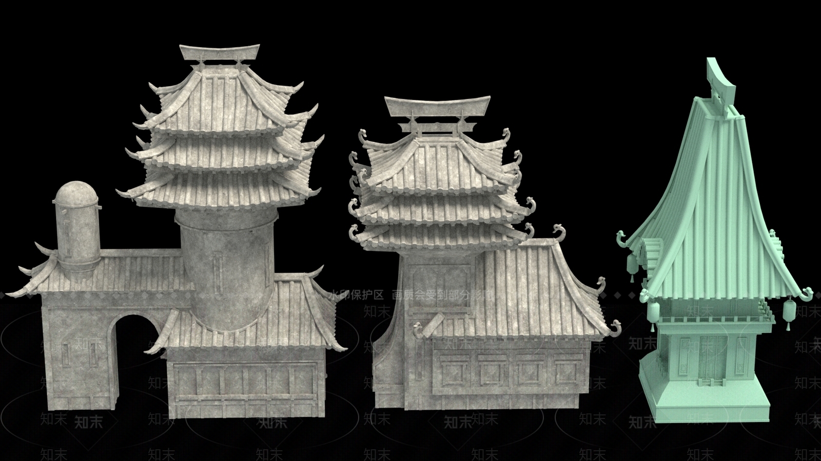 古建筑SU模型下载【ID:1197399322】