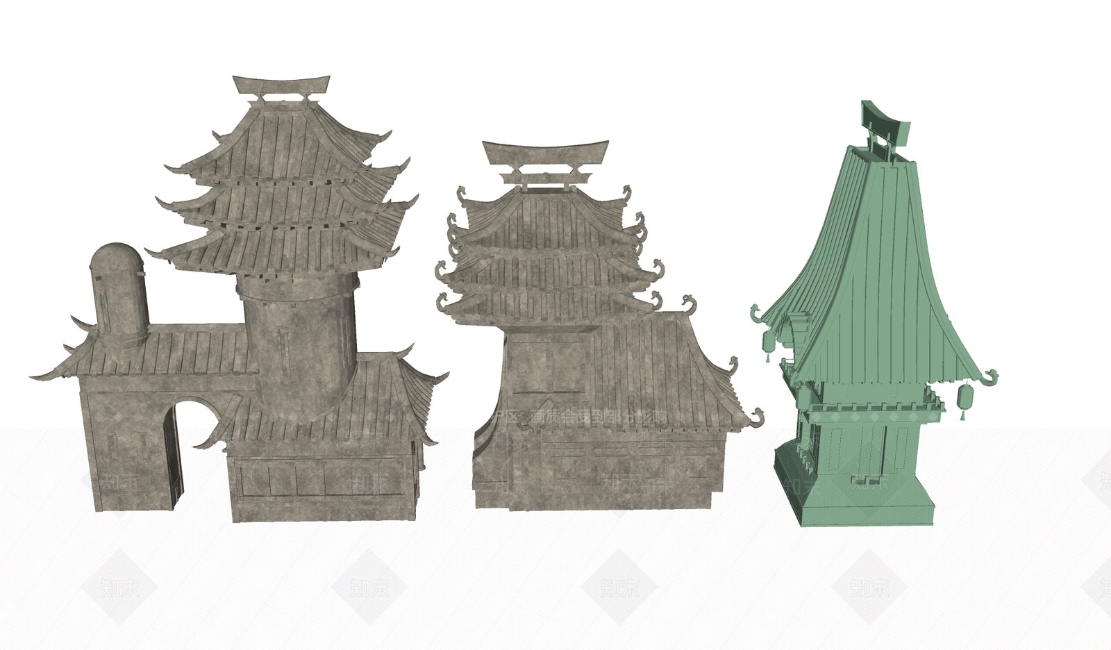 古建筑SU模型下载【ID:1197399322】
