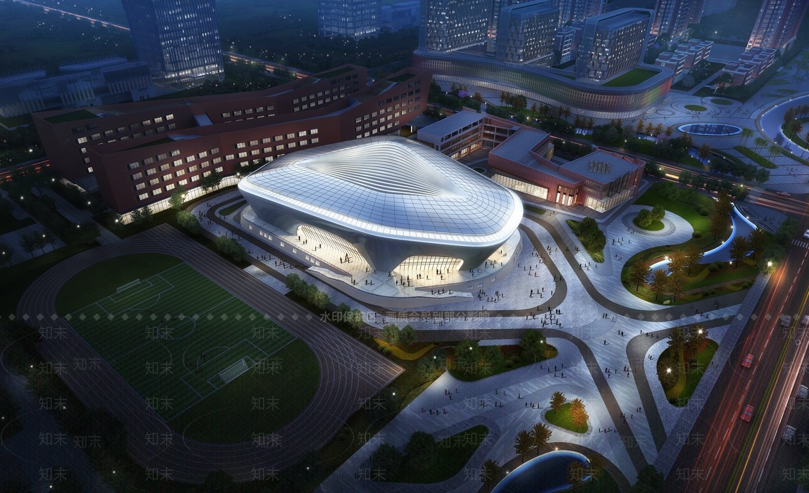 现代体育建筑SU模型下载【ID:1197400744】