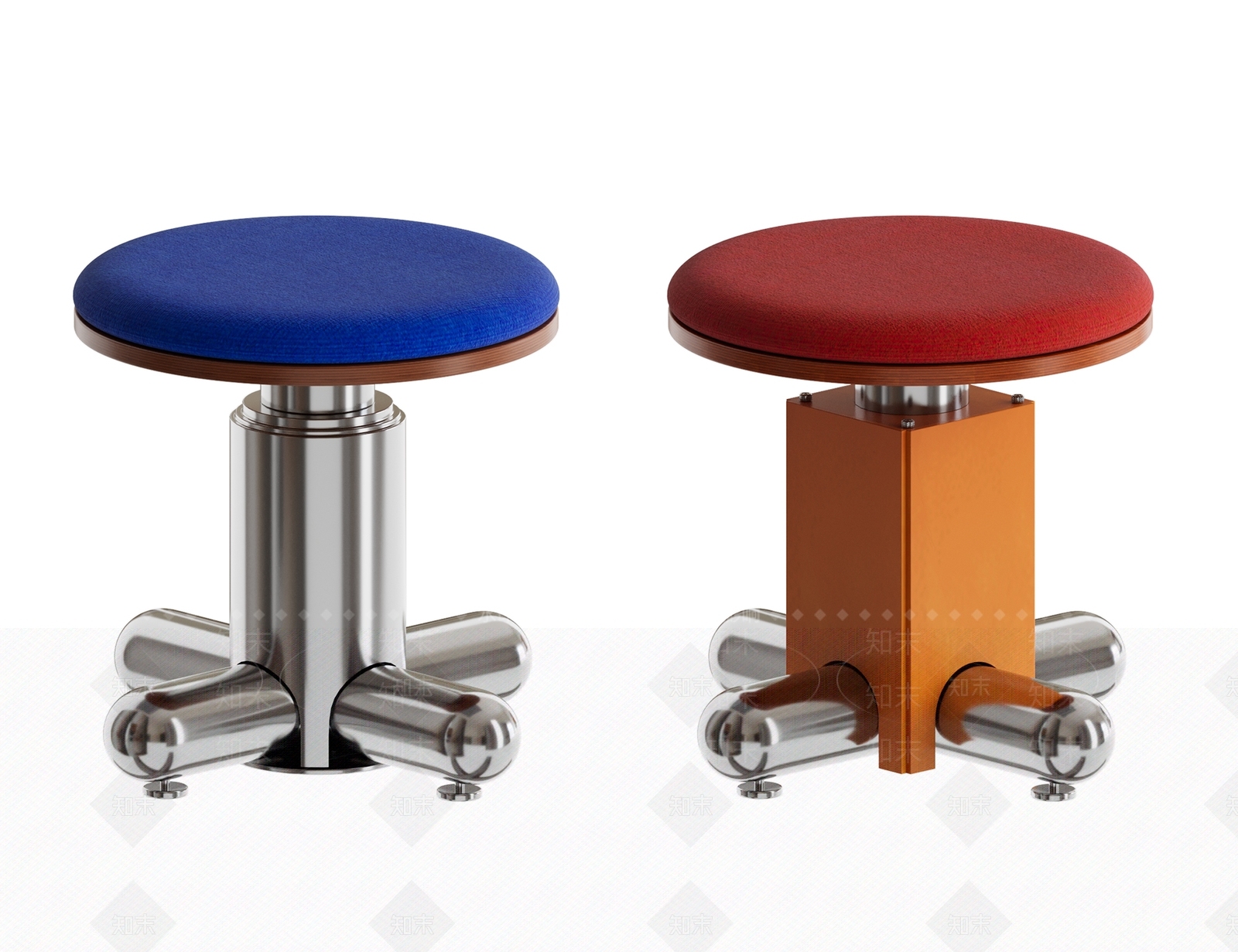 复古中古沙发凳SU模型下载【ID:1197407093】