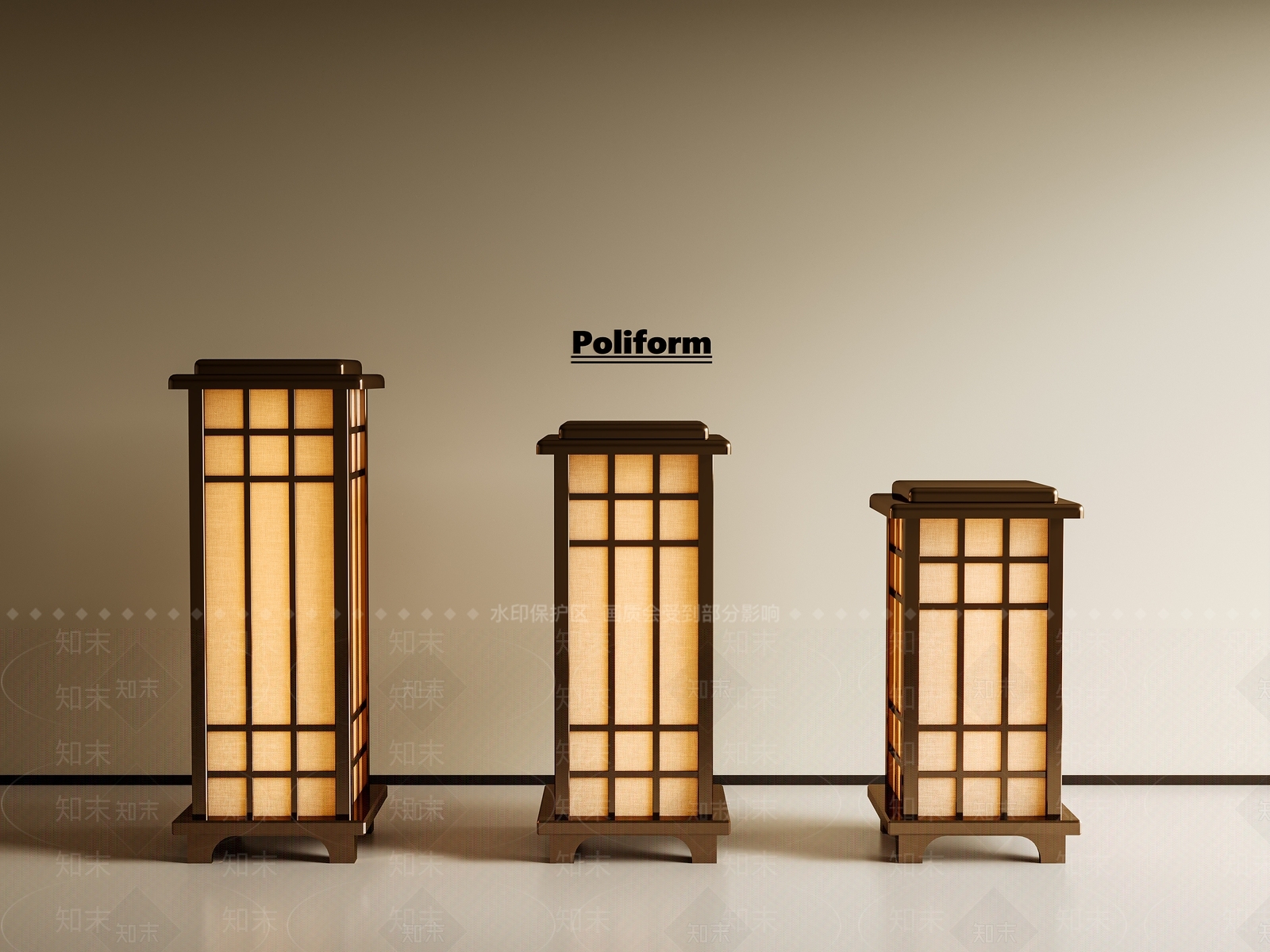 新中式中式落地灯3D模型下载【ID:1197416451】