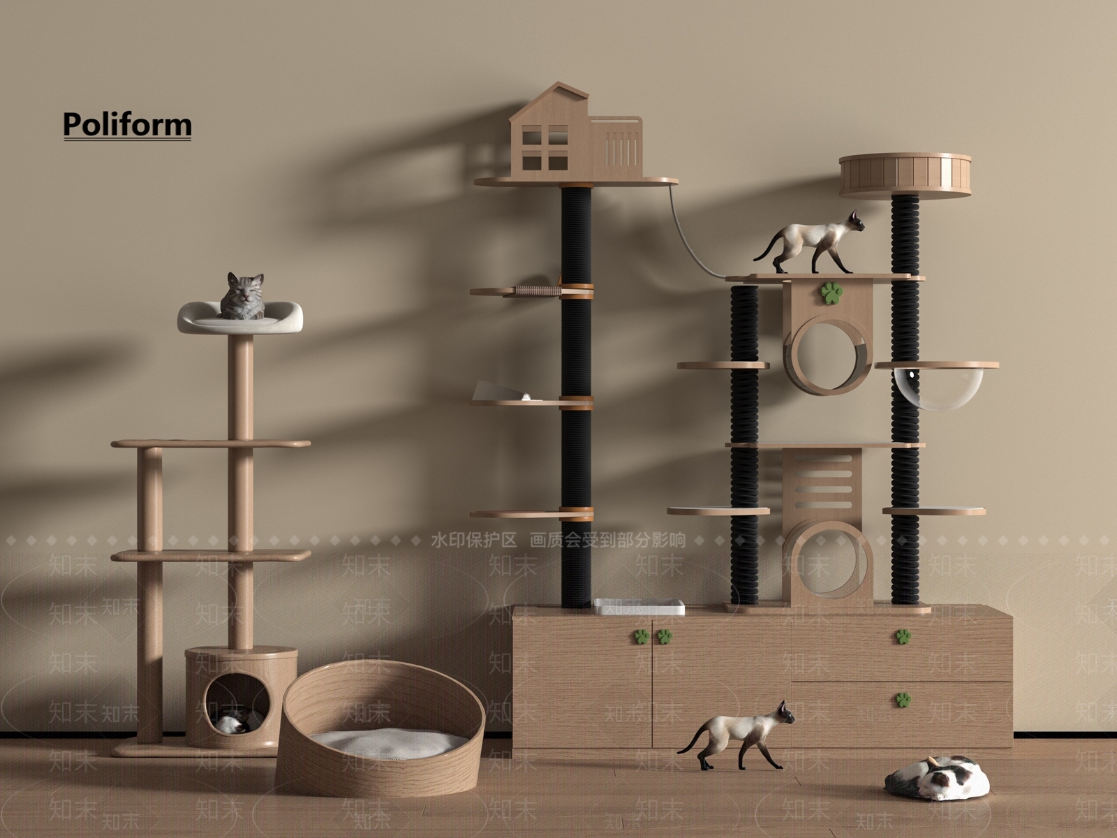 猫爬架3D模型下载【ID:1197417511】