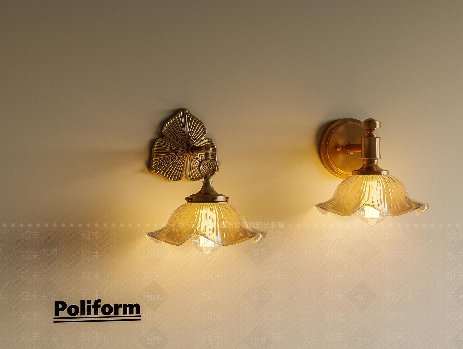 法式美式壁灯3D模型下载【ID:1197417482】