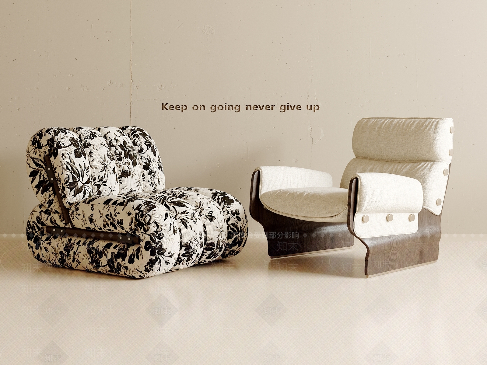 现代中古单人沙发SU模型下载【ID:1197417661】