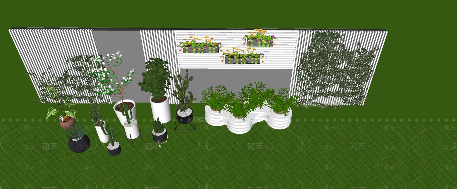 植物组合SU模型下载【ID:1197417919】