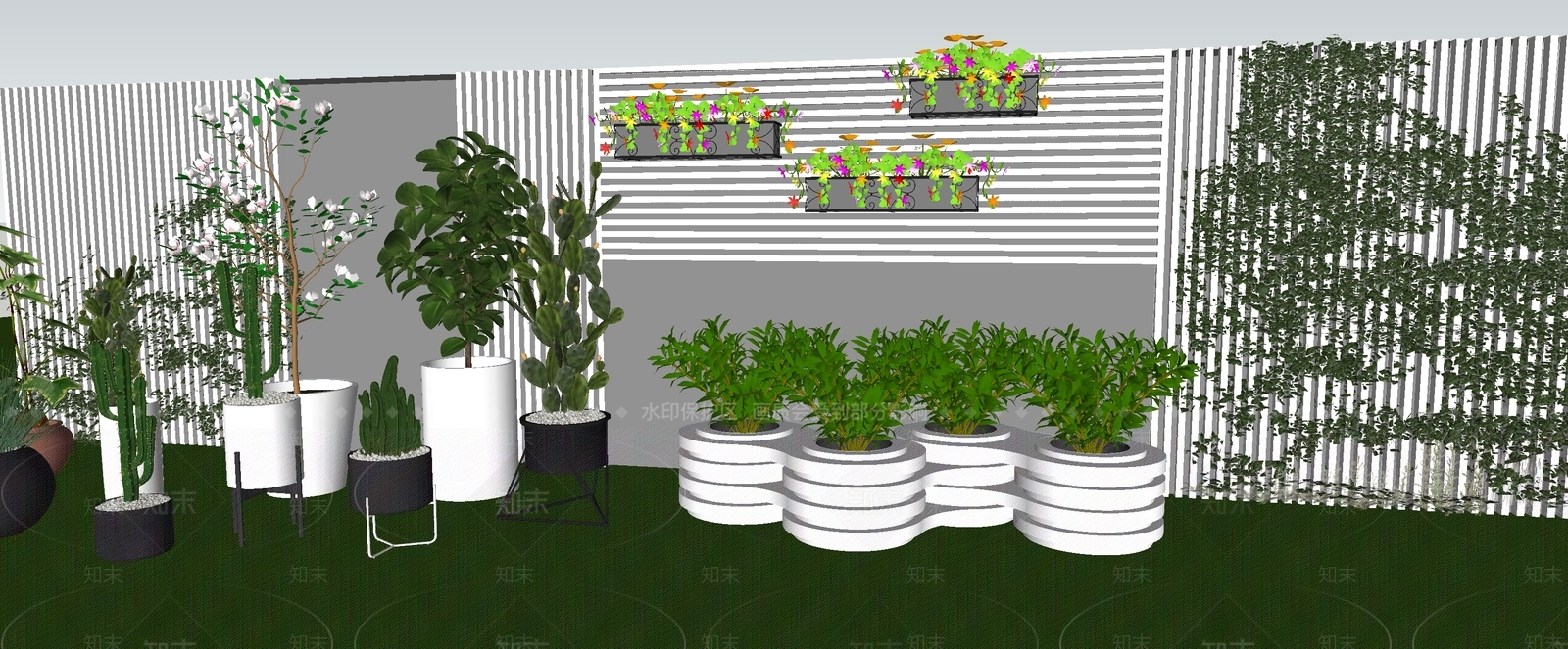 植物组合SU模型下载【ID:1197417919】
