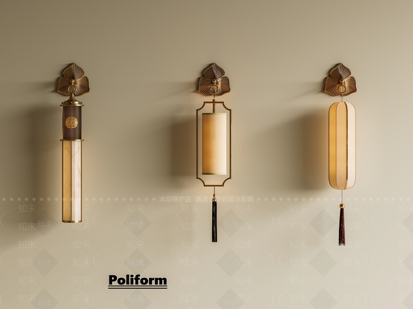 新中式中式壁灯3D模型下载【ID:1197418324】