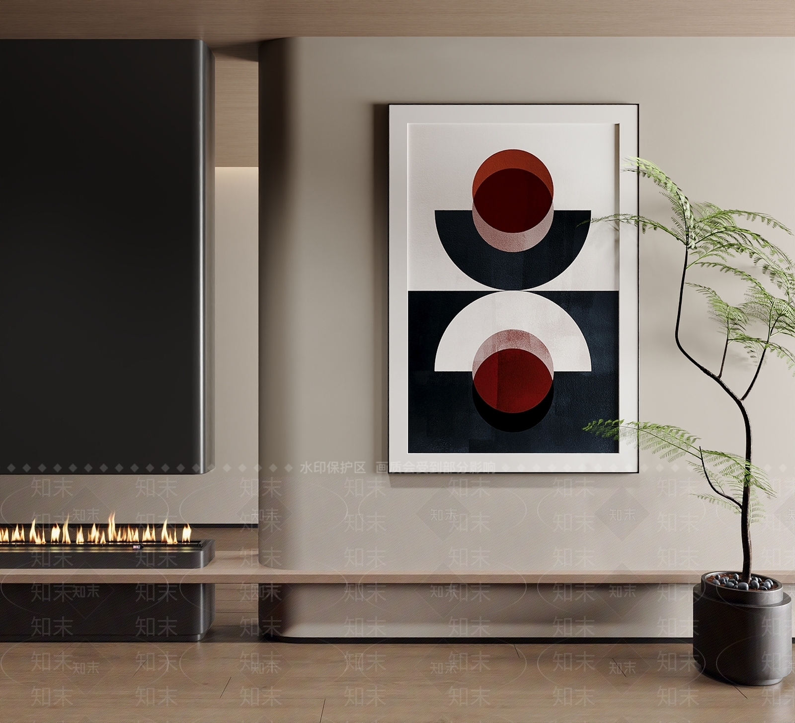 意式现代挂画3D模型下载【ID:1197420398】