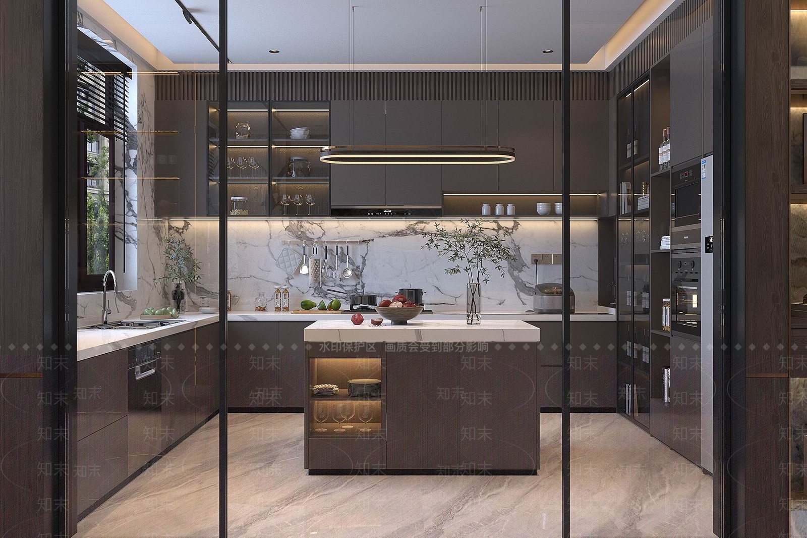 现代意式封闭式厨房3D模型下载【ID:1197421330】