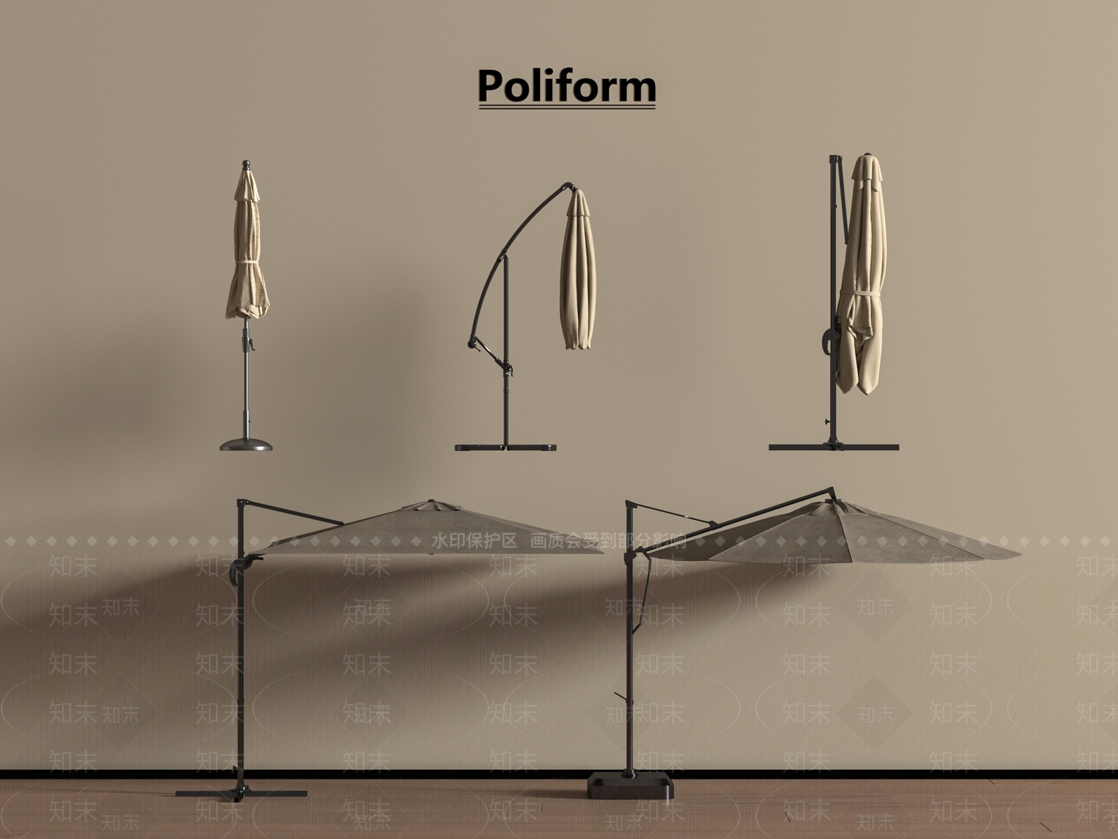 现代遮阳伞SU模型下载【ID:1197421335】