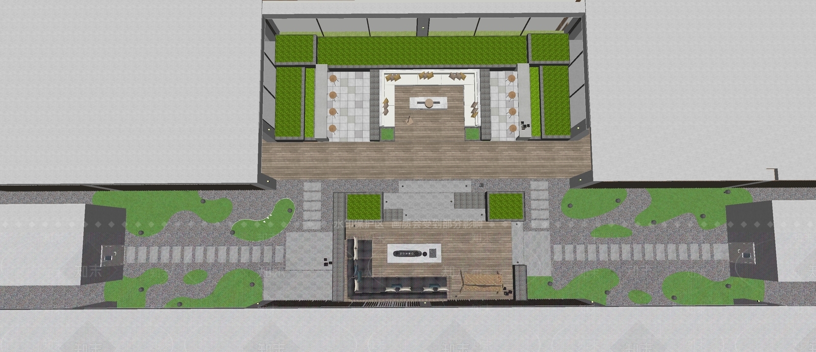 现代屋顶花园SU模型下载【ID:1197423176】