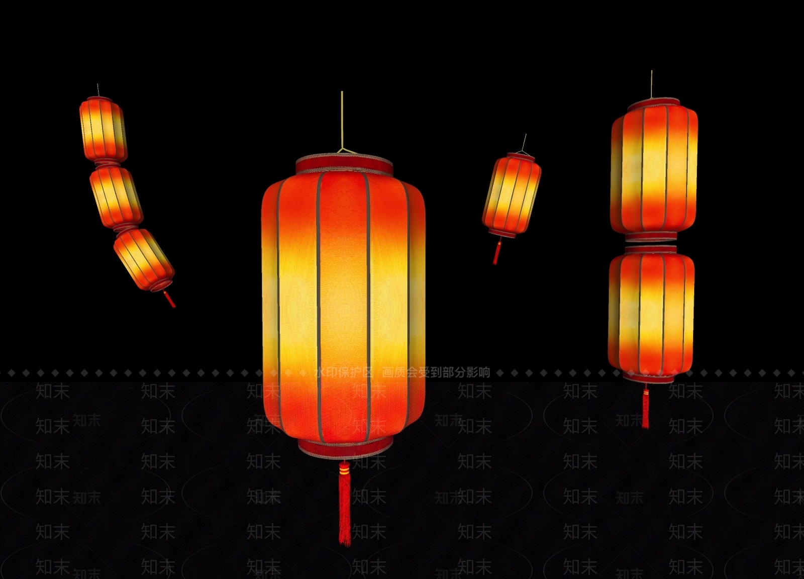 中式灯笼SU模型下载【ID:1197426711】