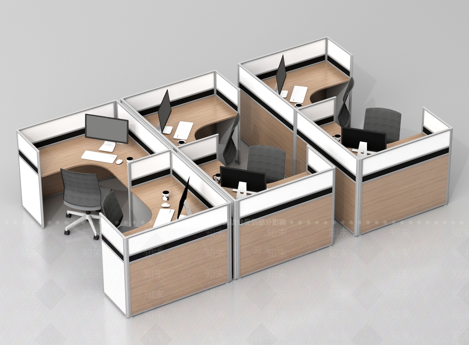 现代办公桌椅3D模型下载【ID:1197427362】
