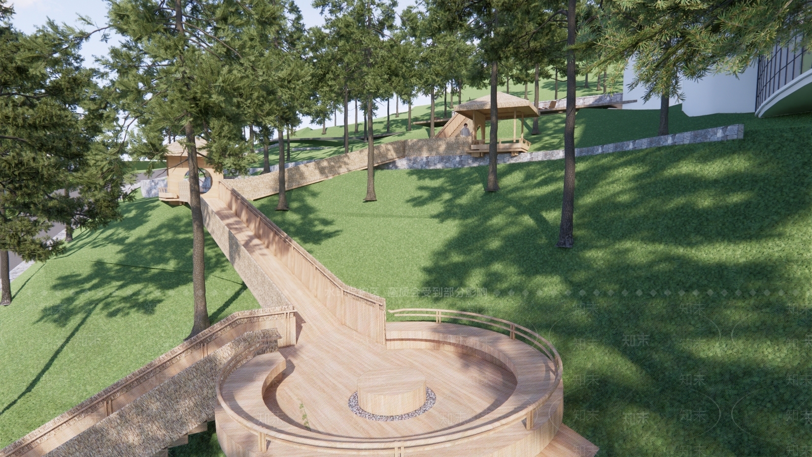 现代景观公园SU模型下载【ID:1197428033】