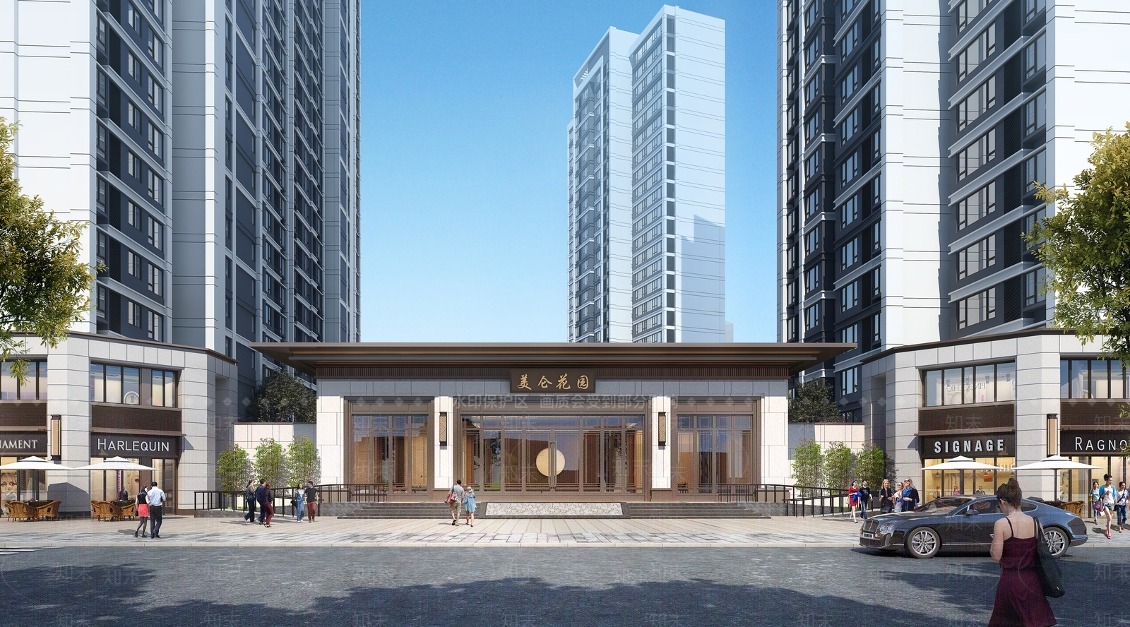 现代小区建筑SU模型下载【ID:1197429115】