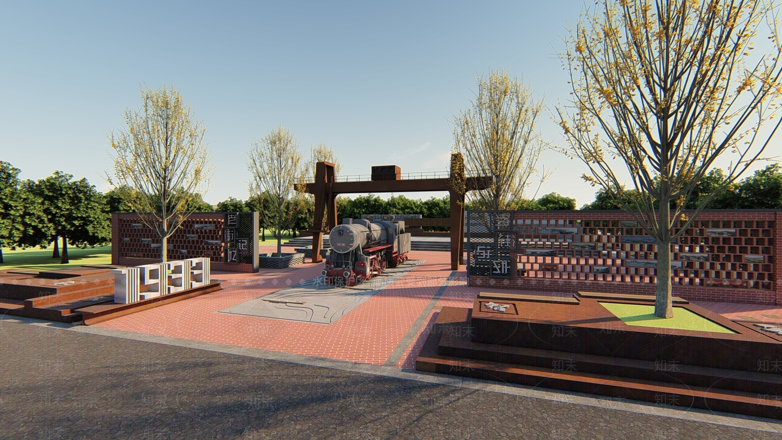 现代广场景观SU模型下载【ID:1197432810】