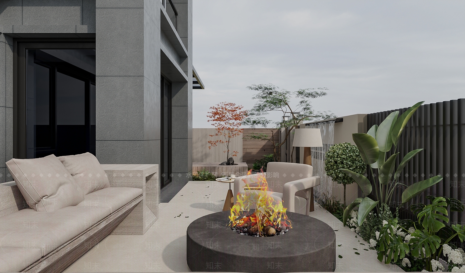 现代极简庭院3D模型下载【ID:1197434292】