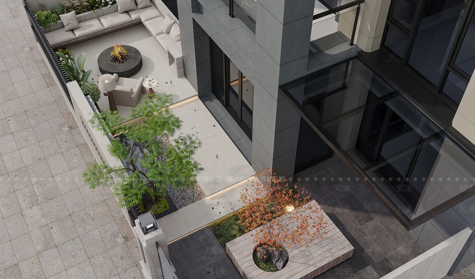 现代极简庭院3D模型下载【ID:1197434292】