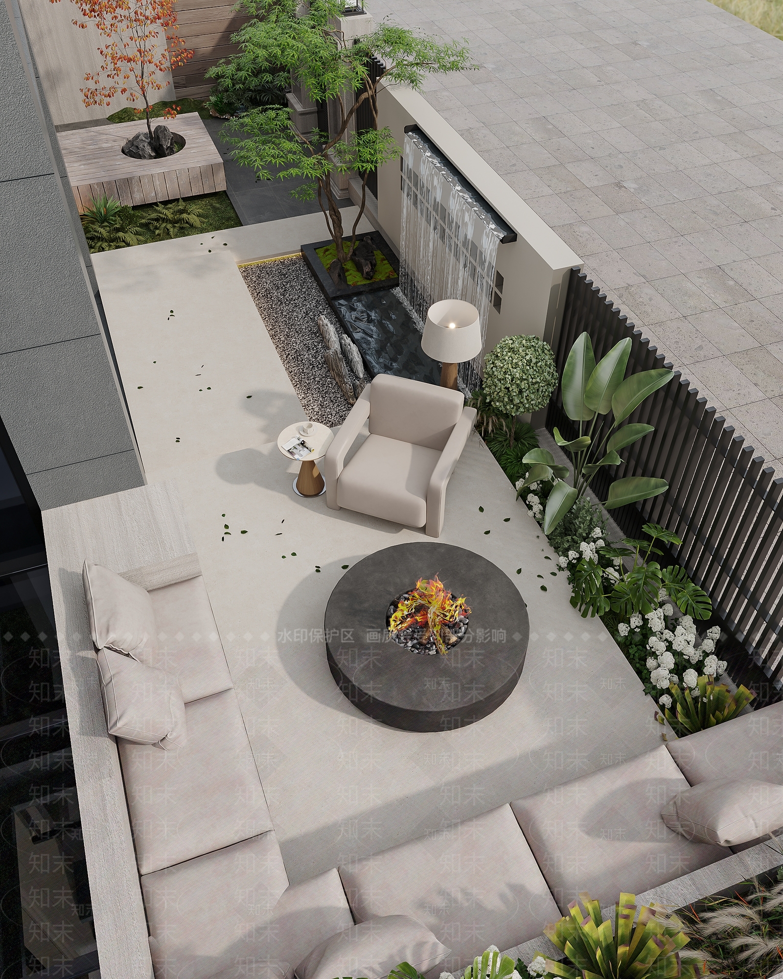 现代极简庭院3D模型下载【ID:1197434292】