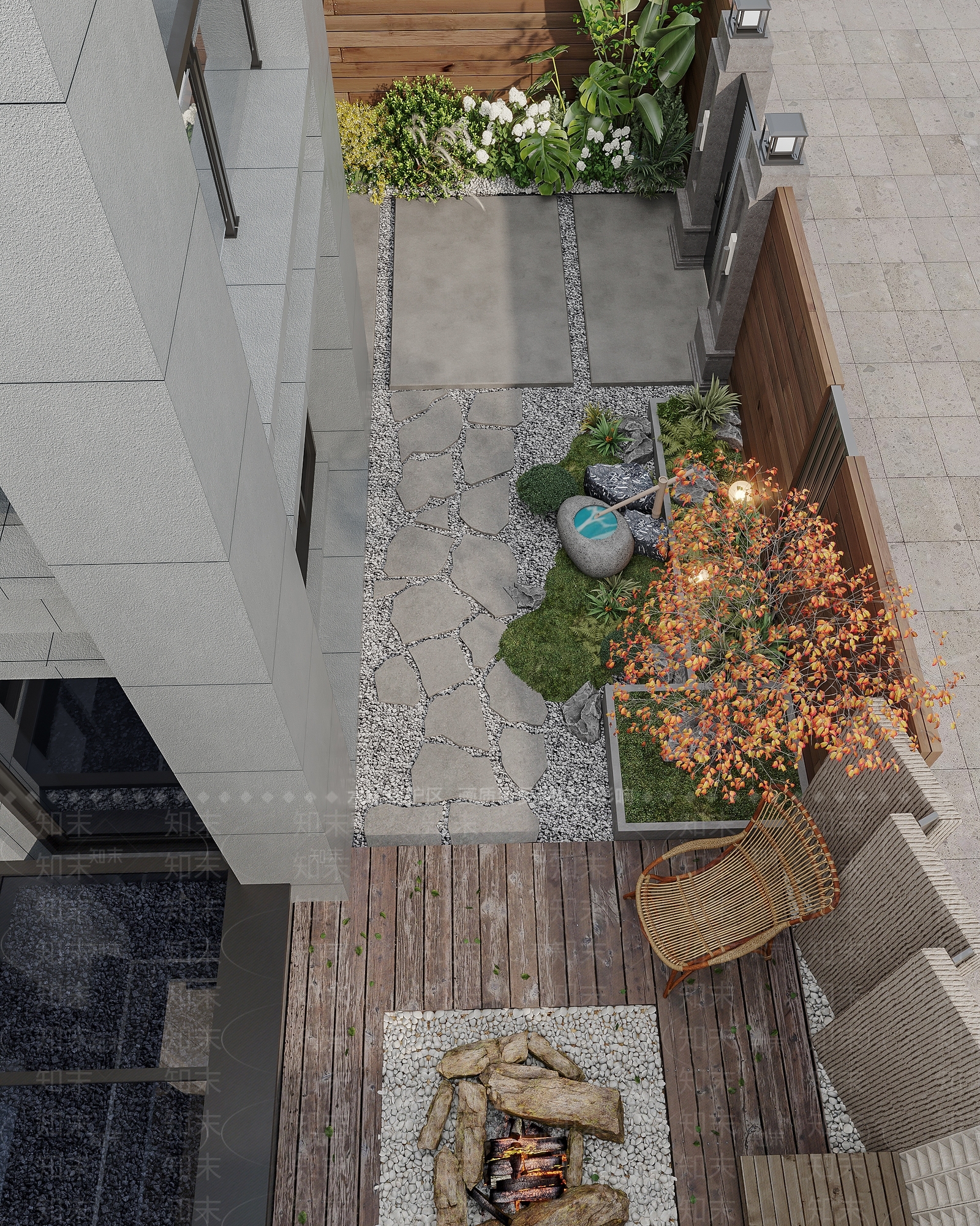 现代原木庭院3D模型下载【ID:1197434505】