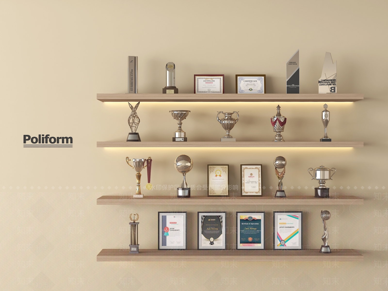 奖杯奖牌3D模型下载【ID:1197435578】