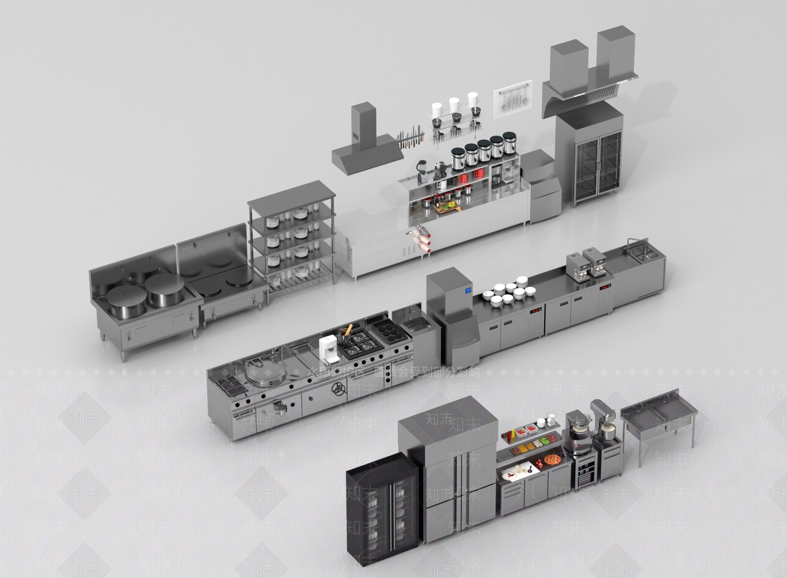 现代后厨3D模型下载【ID:1197436455】