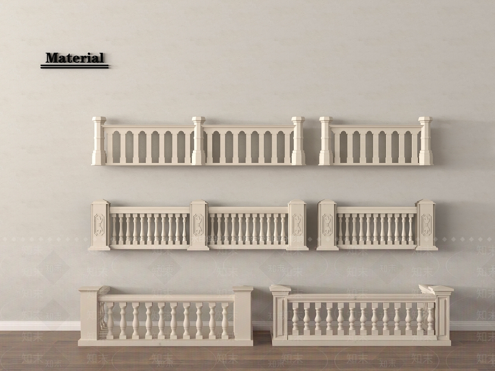 欧式栏杆3D模型下载【ID:1197437149】