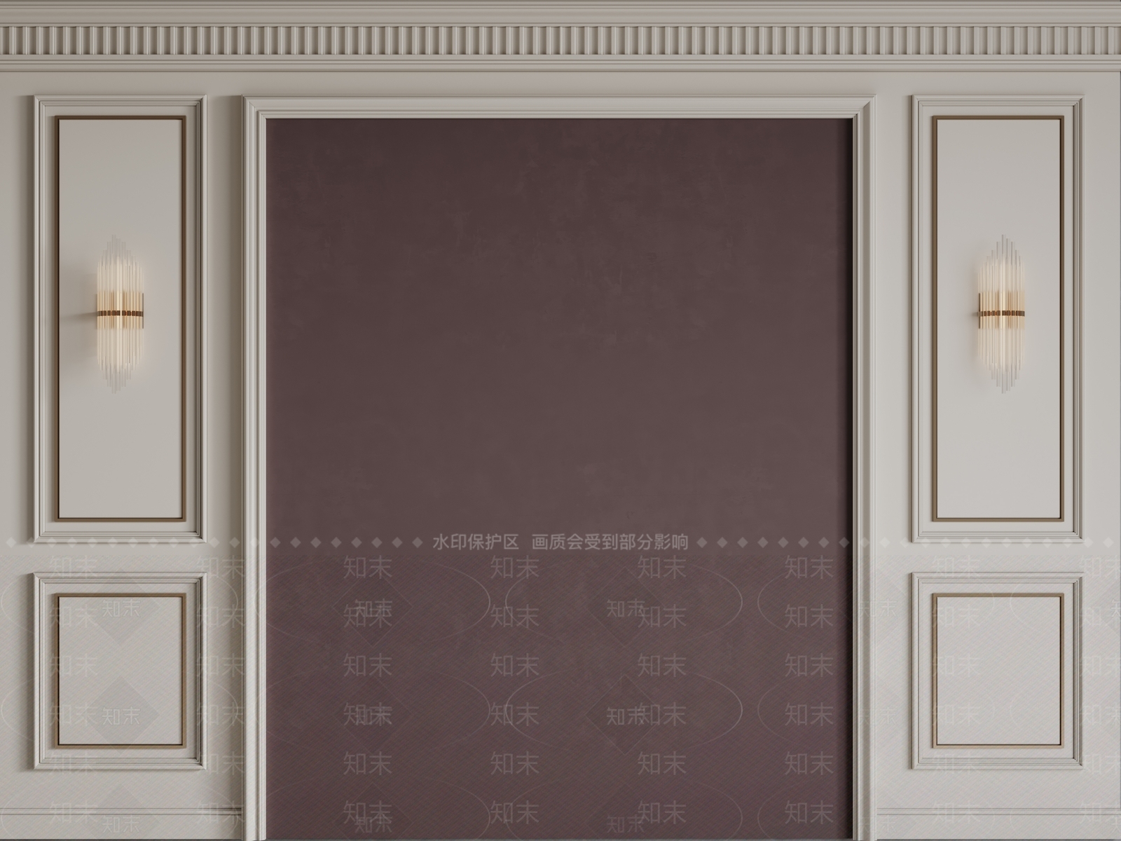 法式欧式背景墙SU模型下载【ID:1197439634】