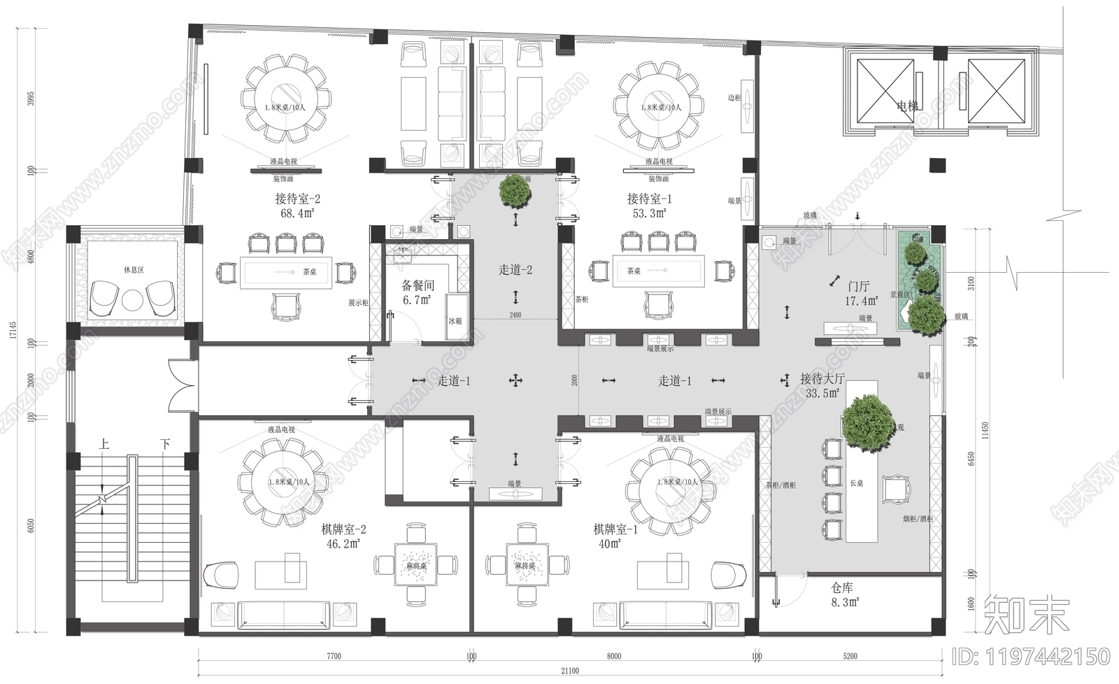 现代会所cad施工图下载【ID:1197442150】