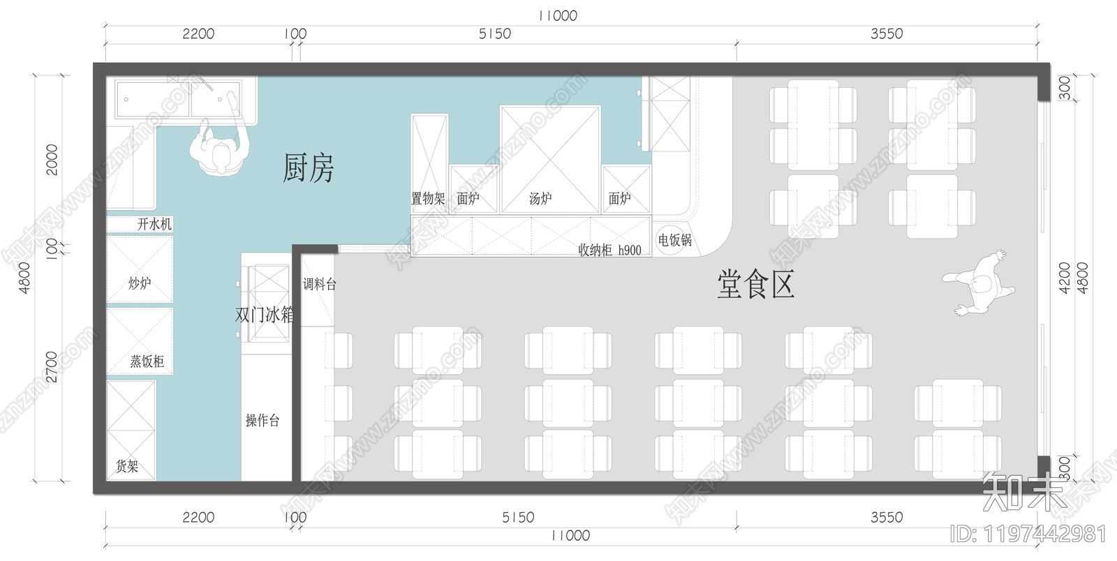 现代极简其他餐饮空间cad施工图下载【ID:1197442981】