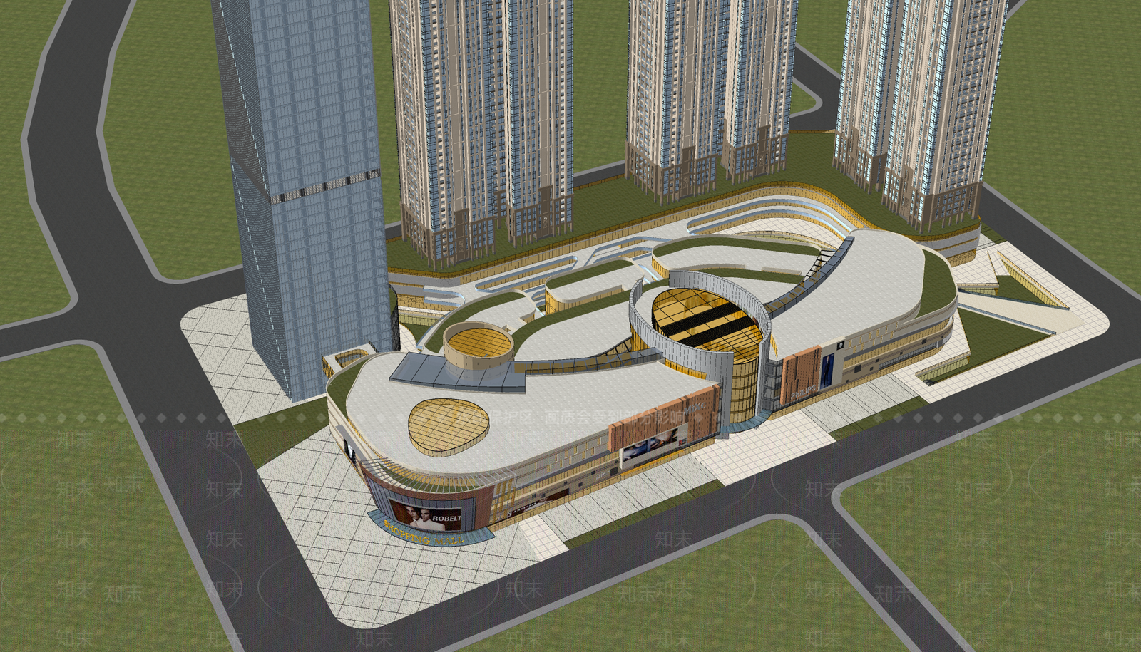 现代商场建筑SU模型下载【ID:1197444834】