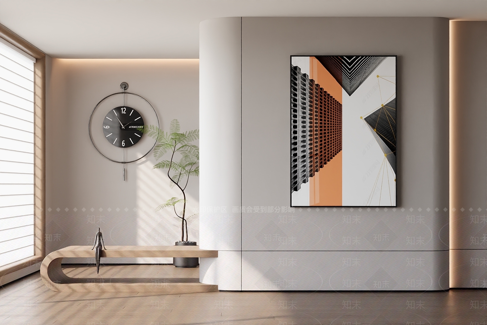 现代极简挂画3D模型下载【ID:1197445103】