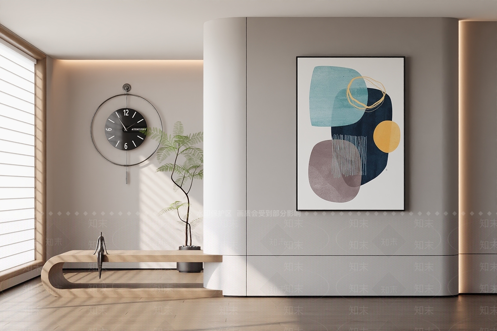 北欧现代挂画3D模型下载【ID:1197447402】