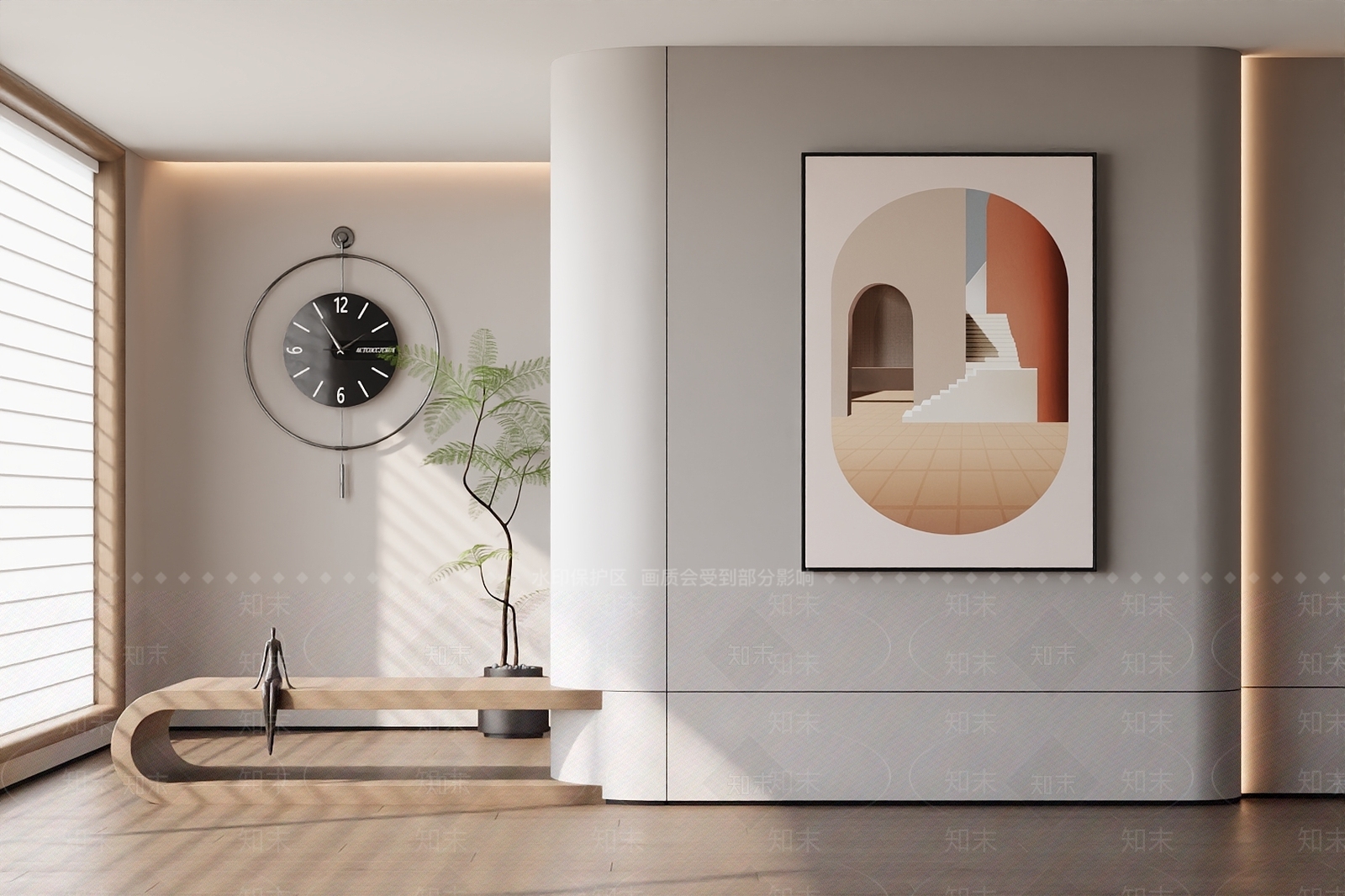 奶油北欧挂画3D模型下载【ID:1197451141】