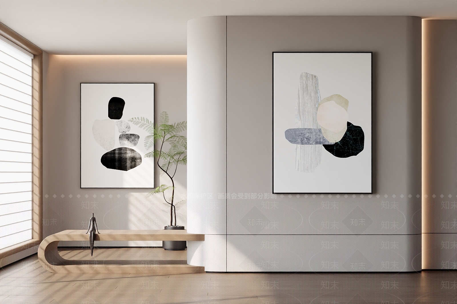 北欧奶油挂画3D模型下载【ID:1197458241】