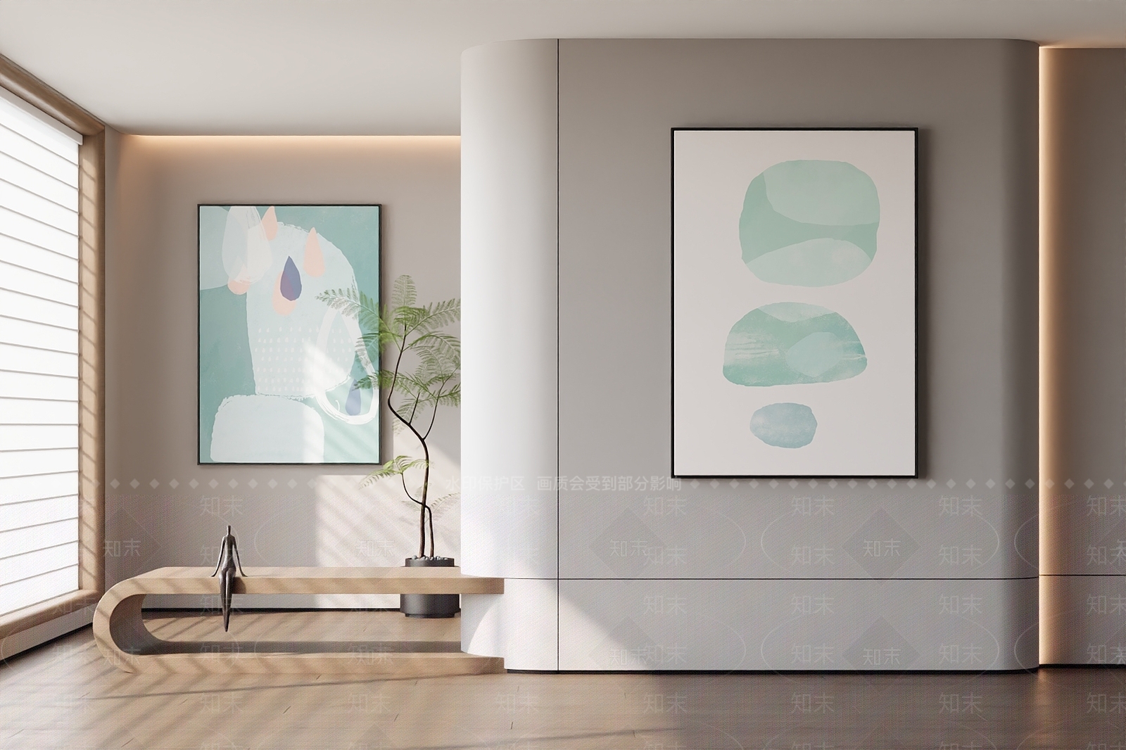 北欧奶油挂画3D模型下载【ID:1197458751】